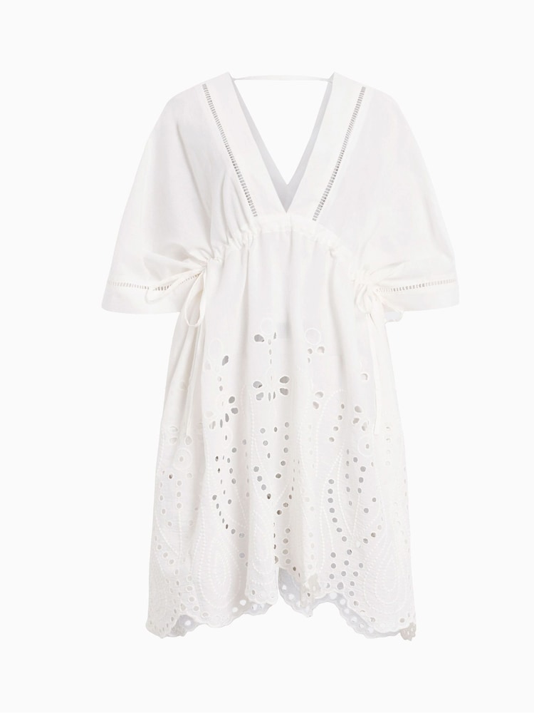 AllSaints White 100% Cotton Avalon Dresses - Image 6 of 6