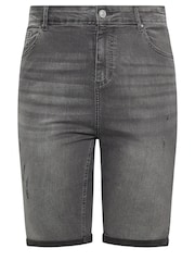 Yours Curve Cat Scratch Denim-Shorts - Bild 5 von 5