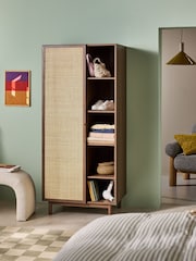 MADE.COM Dark Oak Effect Pavia Rattan Double Wardrobe - Image 1 of 6