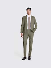 MOSS Sage Green Slim Fit Herringbone Tweed Jacket - Image 3 of 8
