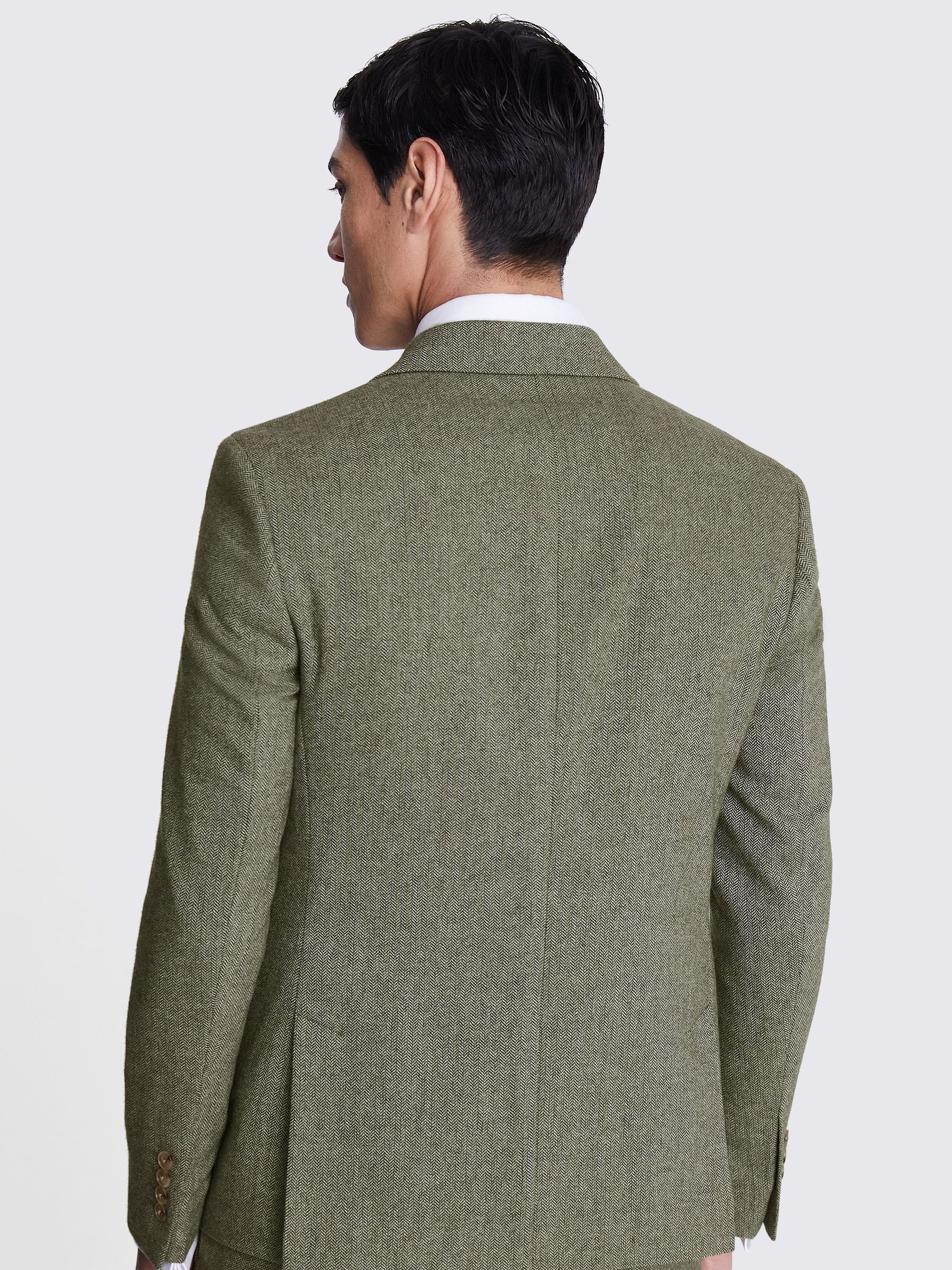 Buy MOSS Sage Green Slim Fit Herringbone Tweed Jacket from Next USA