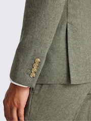 Chaqueta de traje entallada de tweed con diseño de espiga de MOSS - Imagen 9 de 10