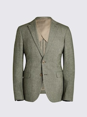 Chaqueta de traje entallada de tweed con diseño de espiga de MOSS - Imagen 10 de 10