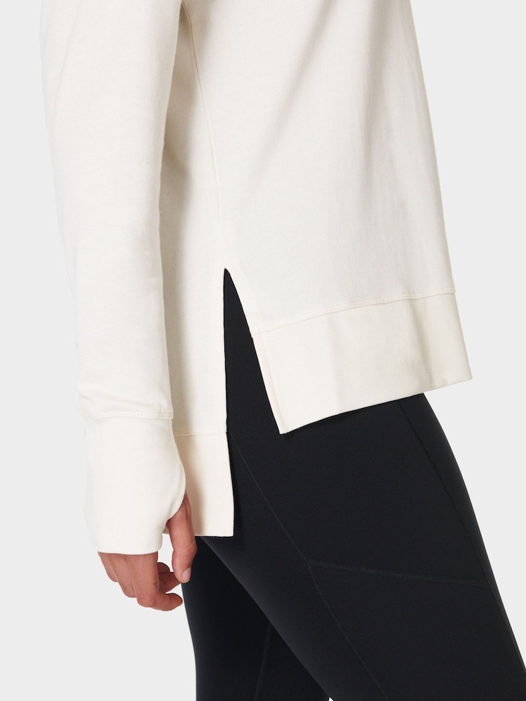 Sweaty Betty Lily White After Class Longline Sweatshirt - Image 5 of 7