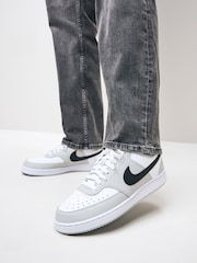 Nike Grey/White Court Vision Low Trainers - Image 1 of 8