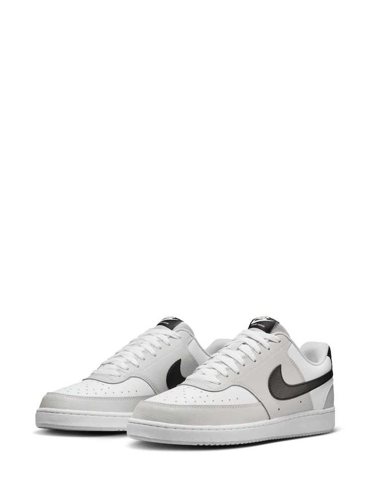 Nike Grey/White Court Vision Low Trainers - Image 3 of 8
