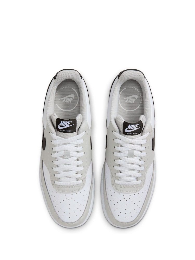 Nike Grey/White Court Vision Low Trainers - Image 4 of 8