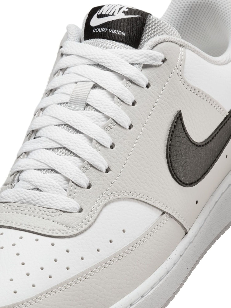 Nike Grey/White Court Vision Low Trainers - Image 7 of 8