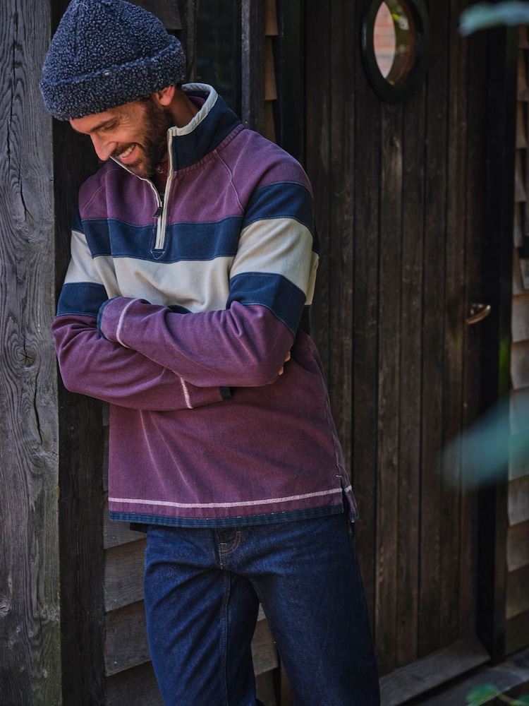FatFace Airlie Dark Red Panel Sweatshirt - Image 1 of 7