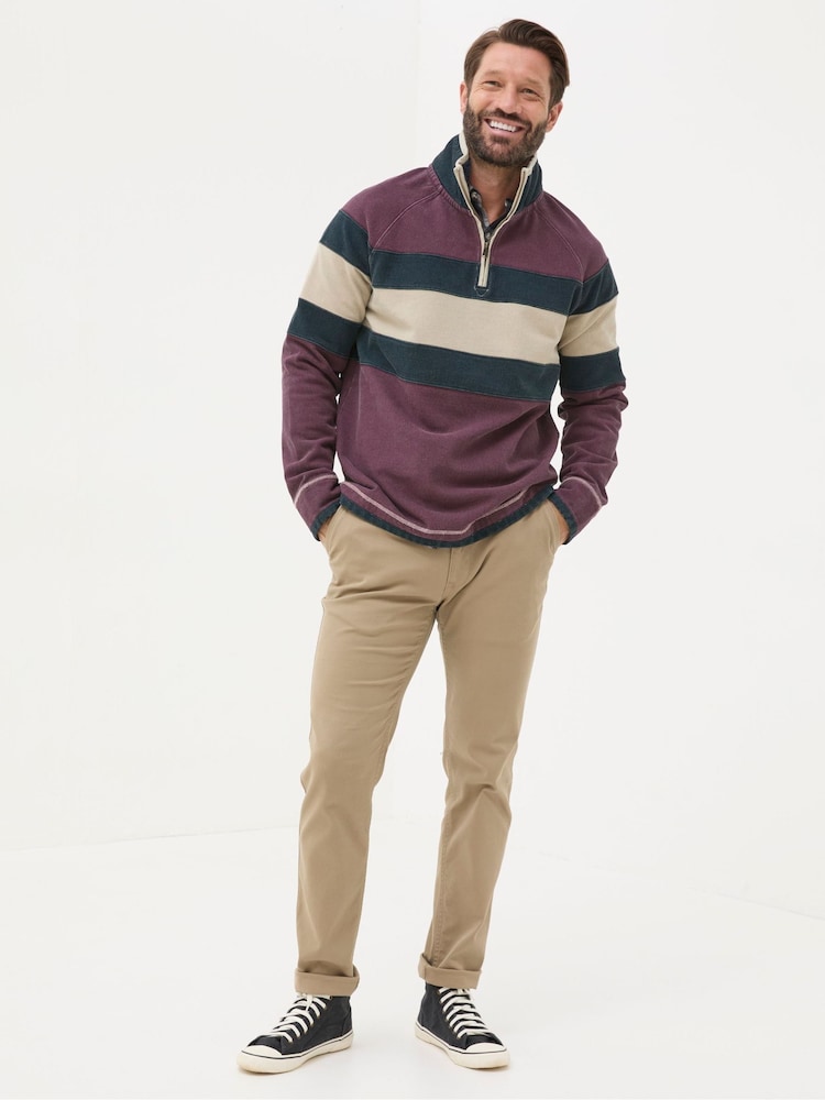 FatFace Airlie Dark Red Panel Sweatshirt - Image 2 of 7