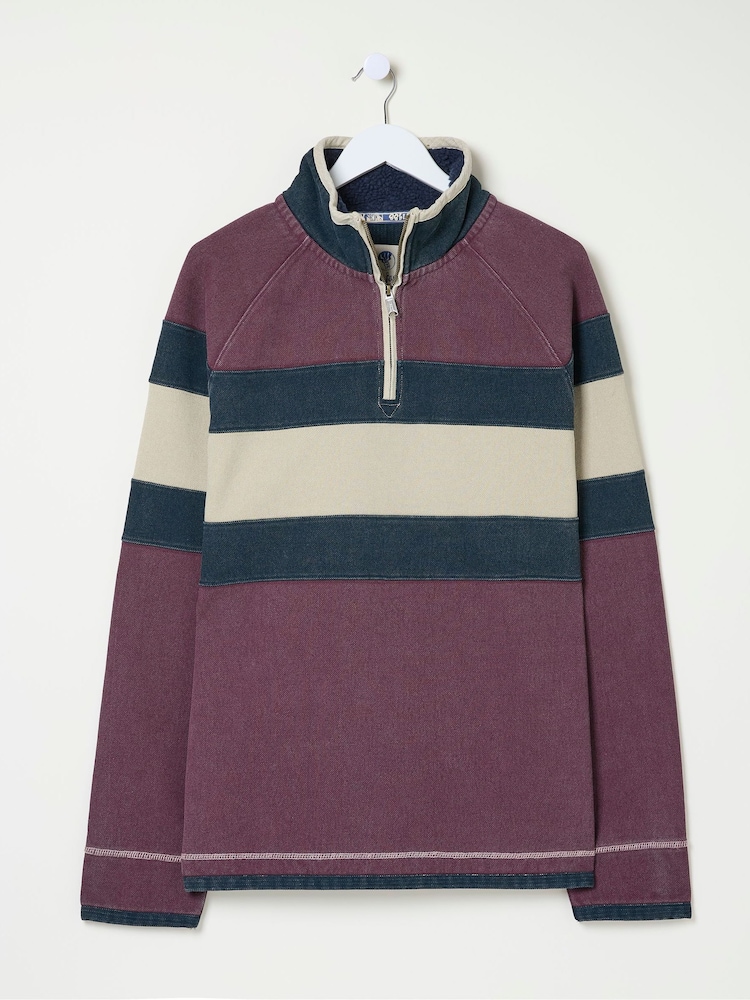 FatFace Airlie Dark Red Panel Sweatshirt - Image 7 of 7
