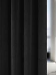 Enhanced Living Black Thermal Blackout Hampton Readymade Curtains - Image 3 of 4