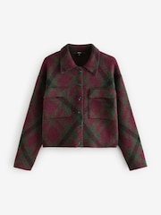 Burgundy Red Patterned Button Through Knitted Cardigan Jacket - Image 7 of 9