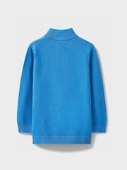 Crew Clothing Blue 100% Cotton Half Zip Jumper - Image 2 of 3