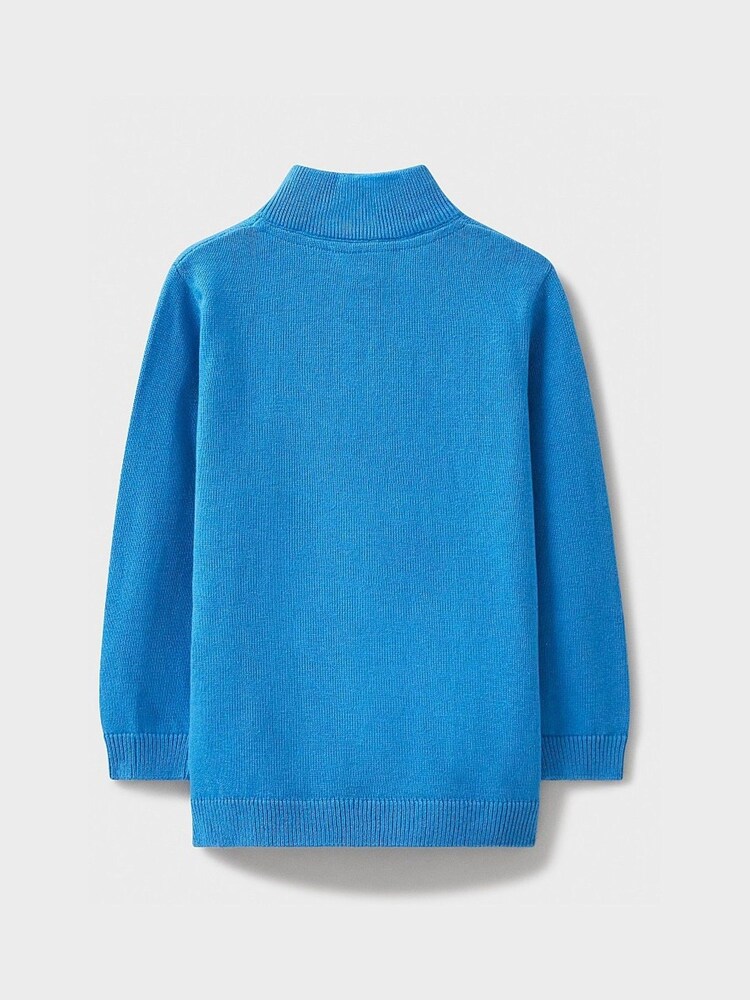 Crew Clothing Blue 100% Cotton Half Zip Jumper - Image 2 of 3 Crew Clothing Blue 100% Cotton Half Zip Jumper - Image 2 of 3