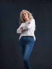 JD Williams Mid Blue Skinny Stretch Jeggings - Image 1 of 4