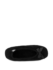 Totes Black Isotoner Terry Ballet Slippers With Bow - Image 3 of 5