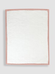 JoJo Maman Bébé Soft Pink Cable Knit Sherpa Fleece Blanket - Изображение 6 из 6