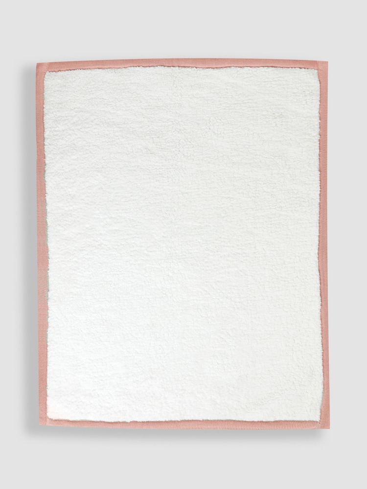 JoJo Maman Bébé Soft Pink Cable Knit Sherpa Fleece Blanket - Изображение 6 из 6