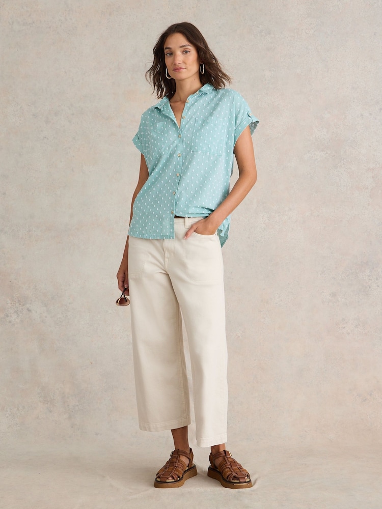 White Stuff Green Ellie Organic Cotton Shirt - Image 1 of 7
