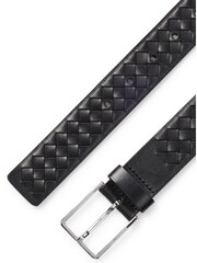 BOSS Black Woven Leather Belt - Image 2 of 5