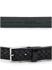 BOSS Black Woven Leather Belt - Image 3 of 5