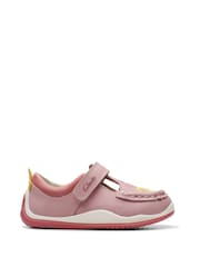 Clarks Pink Standard Fit (F) Lea Noodle Shine T. Shoes - Image 1 of 4