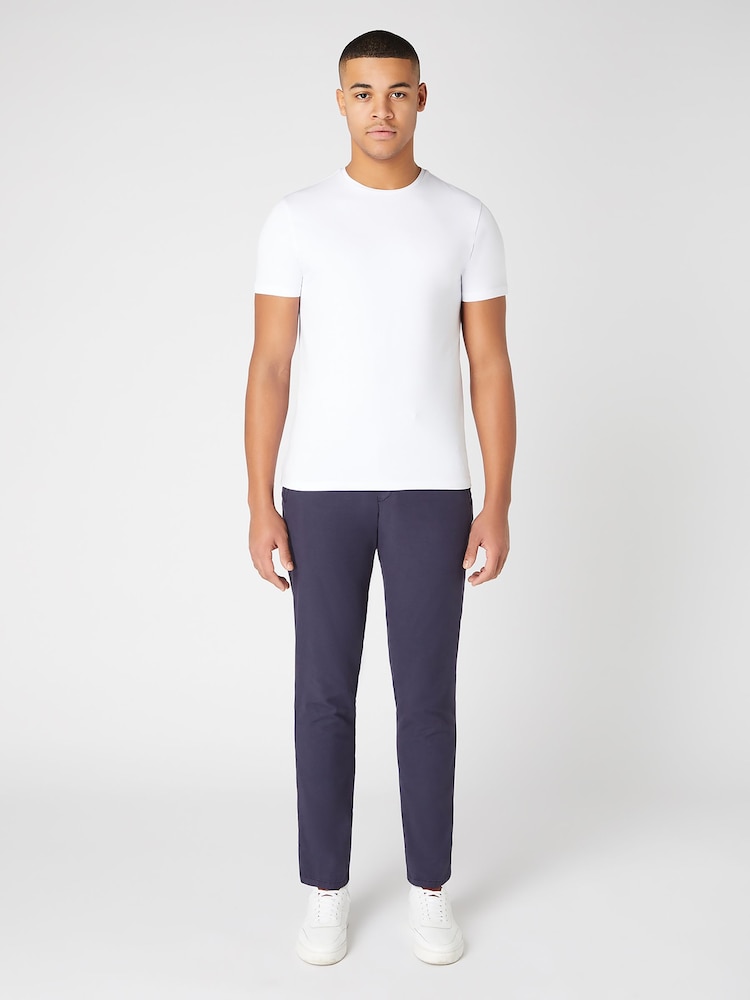 Remus Uomo Blue Slim Leg Tencel Stretch Chinos - Image 1 of 7