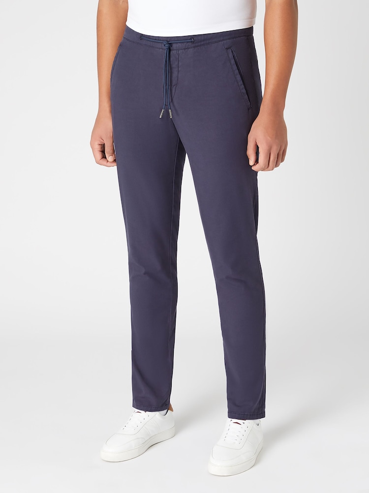 Remus Uomo Blue Slim Leg Tencel Stretch Chinos - Image 2 of 7