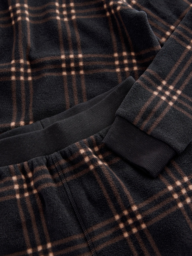 Zwart/wit geruit - Single Soft Touch Fleece With Elastane (3-16yrs) - Image 6 of 7