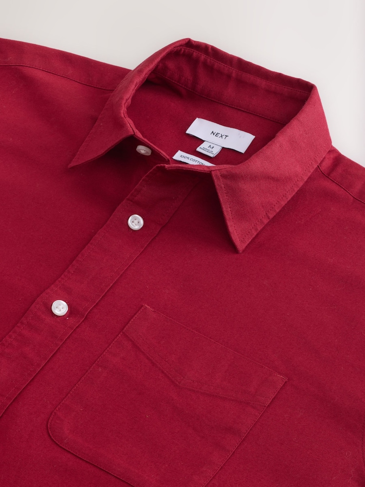 Red Long Sleeve Regular Fit Oxford Shirt - Image 11 of 11 Red Long Sleeve Regular Fit Oxford Shirt - Image 11 of 11