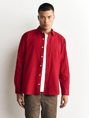 Red Long Sleeve Regular Fit Oxford Shirt - Image 4 of 11