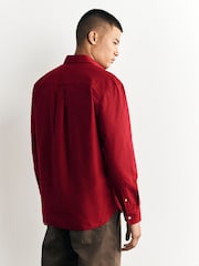 Red Long Sleeve Regular Fit Oxford Shirt - Image 5 of 11