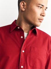 Red Long Sleeve Regular Fit Oxford Shirt - Image 6 of 11