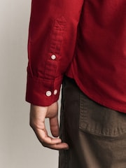 Red Long Sleeve Regular Fit Oxford Shirt - Image 8 of 11