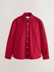 Red Long Sleeve Regular Fit Oxford Shirt - Image 9 of 11