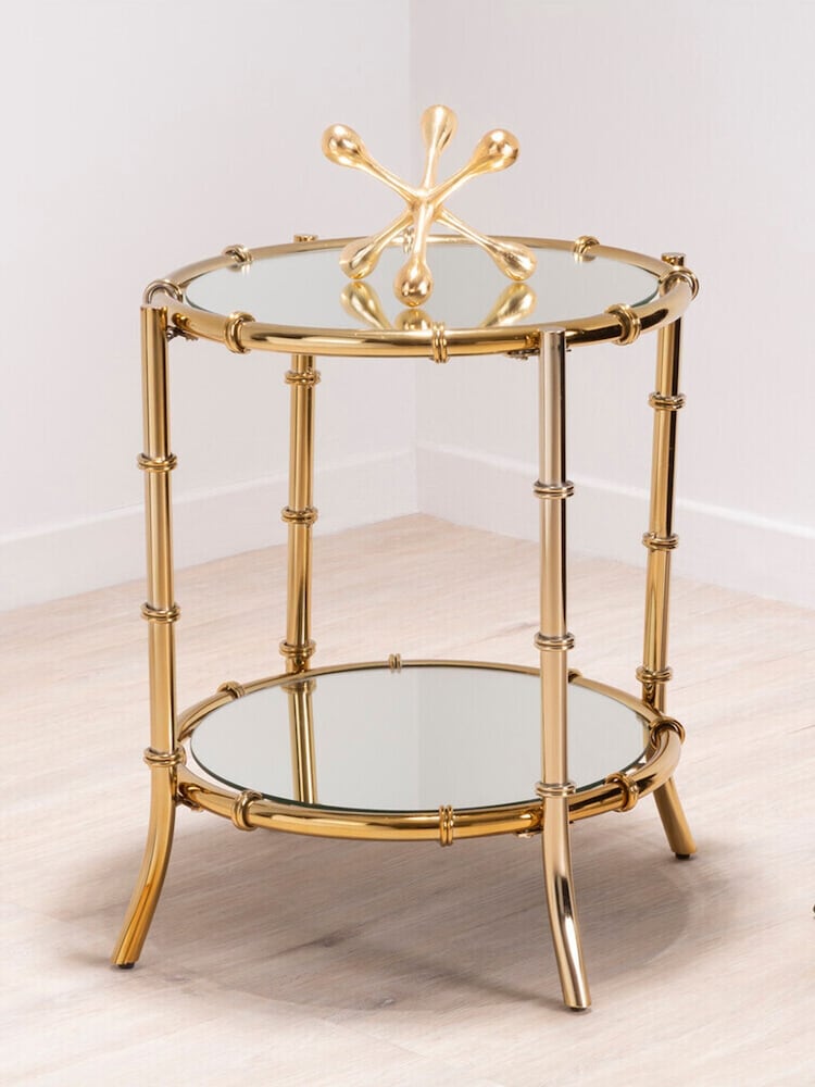 Interiors by Premier Silver Gold Kensington Townhouse Mirror Side Table - Image 1 of 3 Interiors by Premier Silver Gold Kensington Townhouse Mirror Side Table - Image 1 of 3