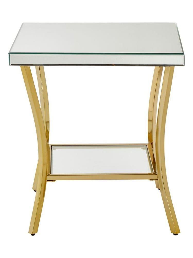 Interiors by Premier Silver Gold Kensington Townhouse Mirror Side Table - Image 2 of 3 Interiors by Premier Silver Gold Kensington Townhouse Mirror Side Table - Image 2 of 3