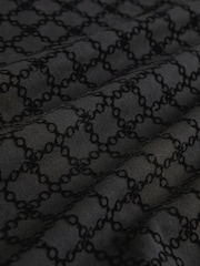 Black Flocked Quarter Zip 100% Cotton Polo Shirt - Image 8 of 8