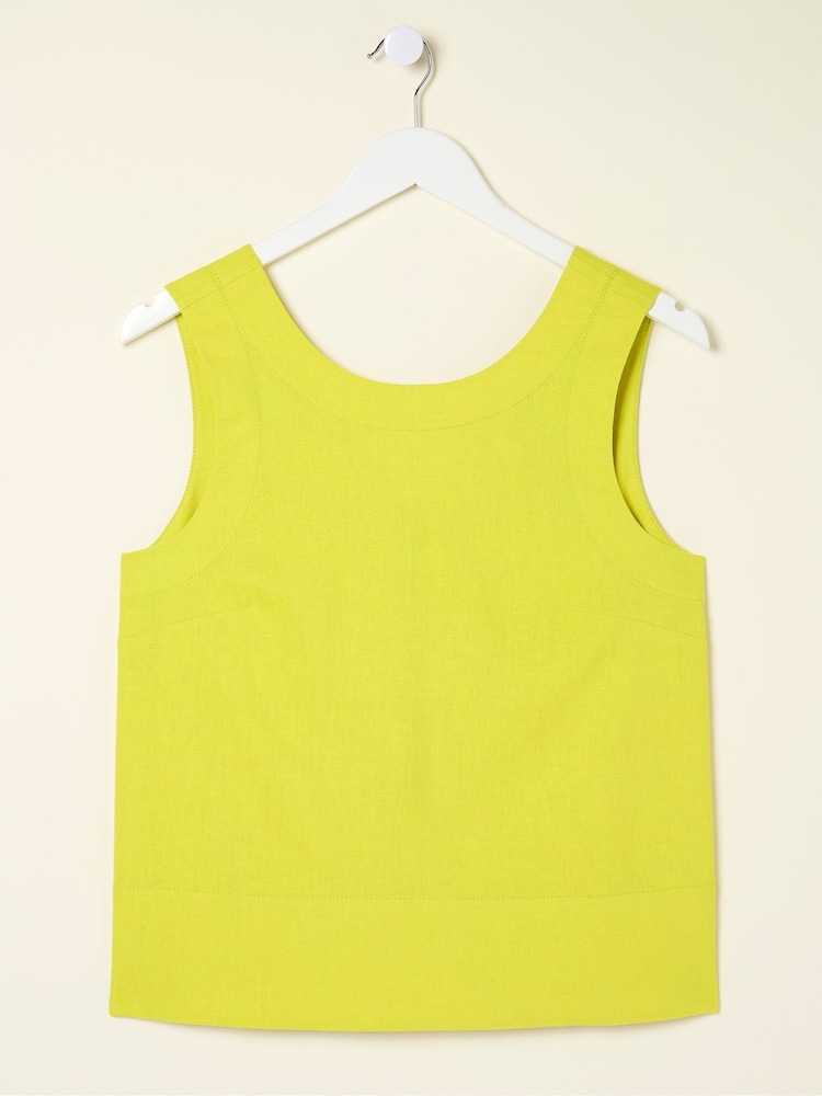 FatFace Aditi Green Linen Blend Top - Image 4 of 4 FatFace Aditi Green Linen Blend Top - Image 4 of 4
