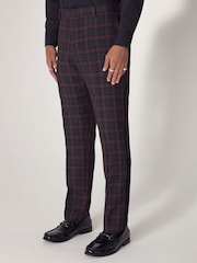 Black/Red Edit Metallic Check Trousers - Image 1 of 5