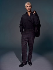 Black/Red Edit Metallic Check Trousers - Image 3 of 5