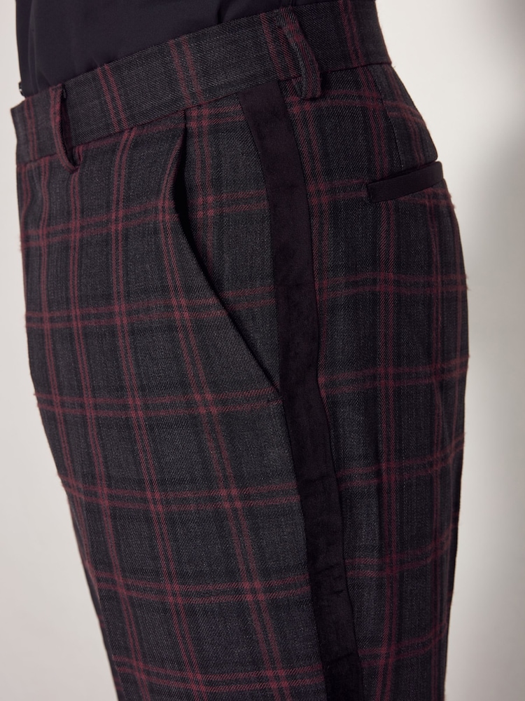 Black/Red Edit Metallic Check Trousers - Image 5 of 5