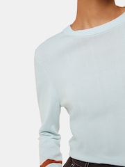 Whistles Blue Stripe Sleeve Detail Crew Jumper - Image 4 of 5