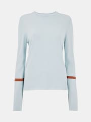 Whistles Blue Stripe Sleeve Detail Crew Jumper - Image 5 of 5
