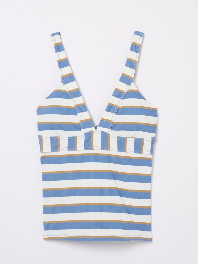 FatFace Enya Blue Stripe Tankini Top - Image 4 of 4