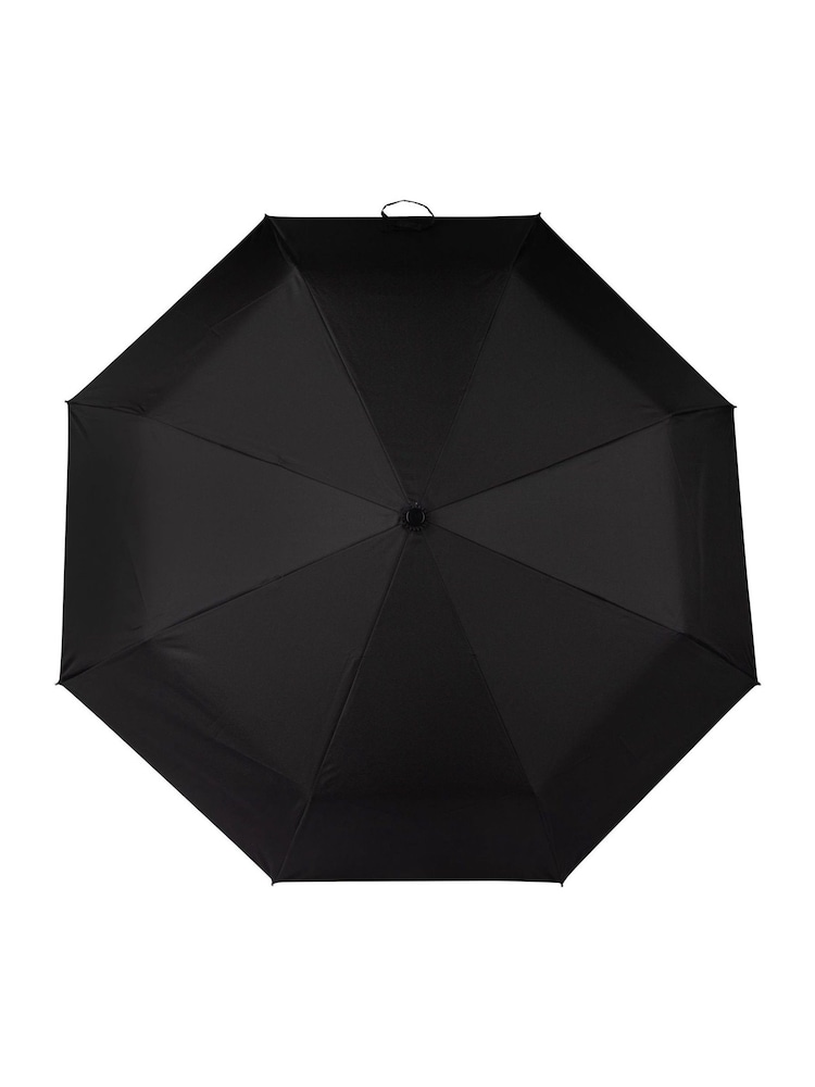 Totes Black ECO-BRELLA® Auto Open Wood Crook Handle Umbrella - Image 2 of 3