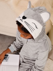 Lipsy Grey Soft Touch Cat All-In-One (3-16yrs) - Image 3 of 4