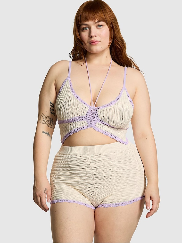 Victoria's Secret PINK White Shell Crochet Butterfly Two Piece Set - Image 1 of 3