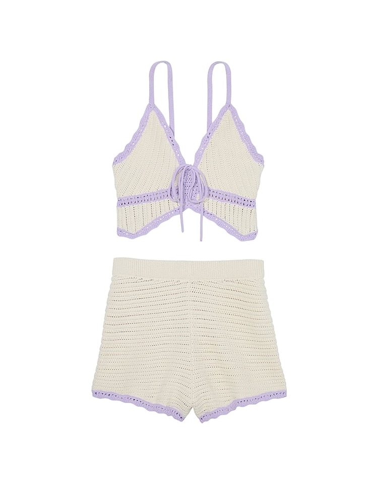 Victoria's Secret PINK White Shell Crochet Butterfly Two Piece Set - Image 3 of 3